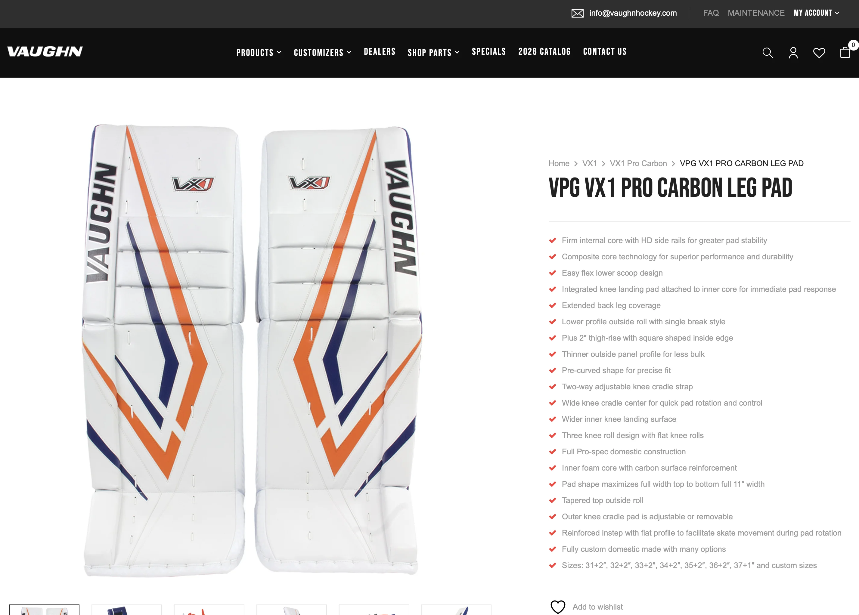 Vaughn Hockey site performance metrics