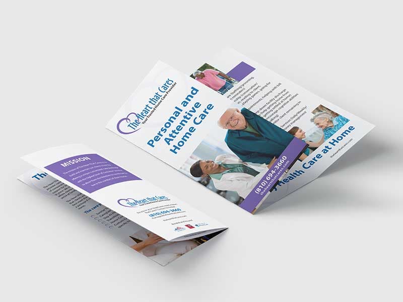Printed brochure for The Heart that Cares